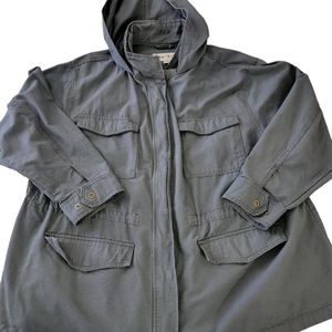 Ava & Viv blue gray utility jacket 2X